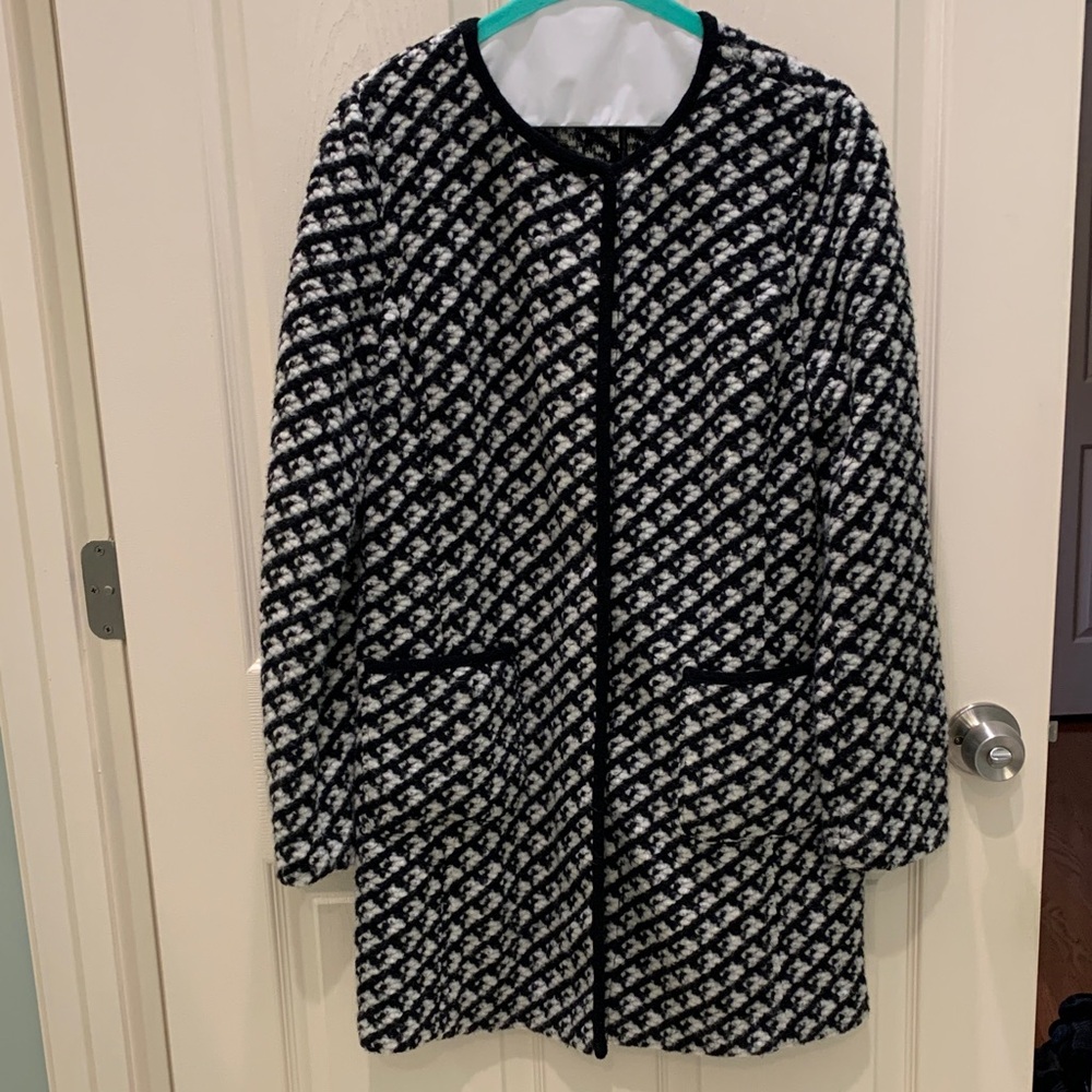 Talbots Black and White Sweater Jacket